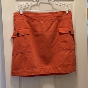NWT Anthropologie size 16 coral cotton/linen mini skirt, fully lined